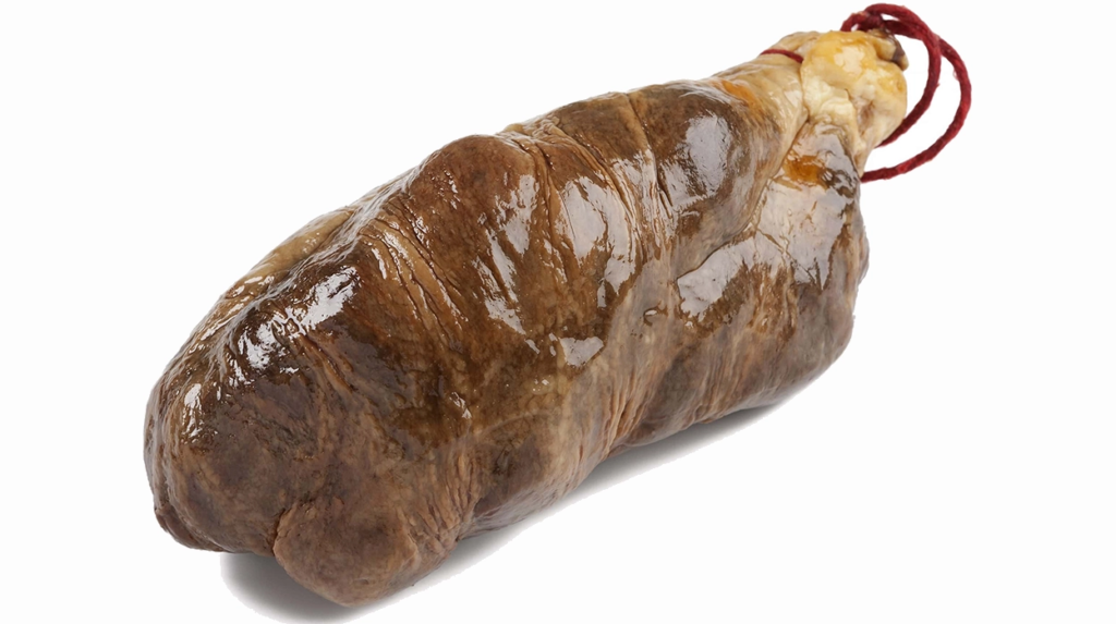 Morcón de lomo, loncheado y curado artesanalmente. 100 % ibérico, sin gluten. Sabor intenso en sobres de 100 g al vacío.